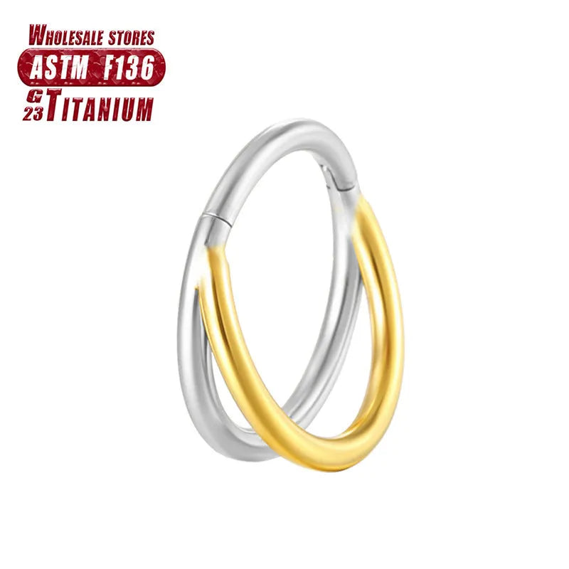 F136 titanium alloy nose ring body jewellery in silver, gold, rose gold, black and colourful finishes