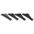 Universal triangle rear spoiler in ABS plastic, bright black finish, 150mm length, pack of 4