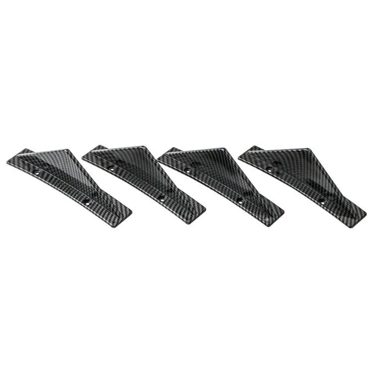Universal triangle rear spoiler in ABS plastic, bright black finish, 150mm length, pack of 4