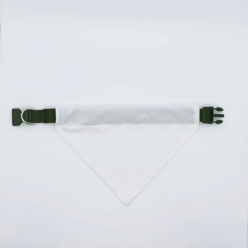 Blank white polyester dog scarf for thermal transfer, size M 19cm x 11.5cm