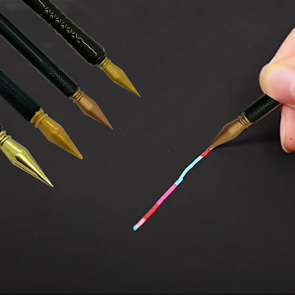 A white scratch art pen tool for children's crafts on scratch paper.