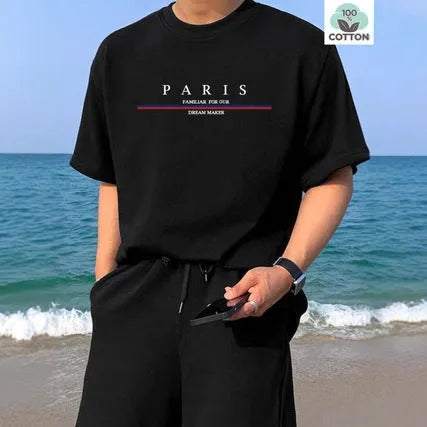 Men's loose fit pure cotton t-shirt with printed letter design in apricot colour.