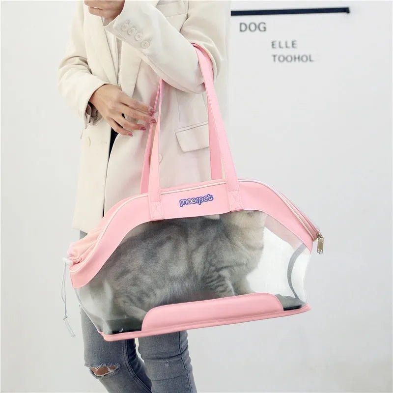 MOORPET leather cat carry bag in Milan White colour showing 25 litre capacity.