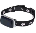 Beidou GPS pet positioning collar in black with LED light and nylon strap for dogs and cats