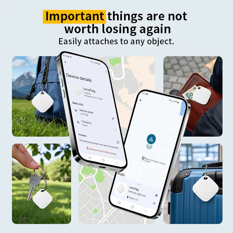 GPS pet tracker in eco-friendly yellow with portable clip and compact 36x7.8mm design
