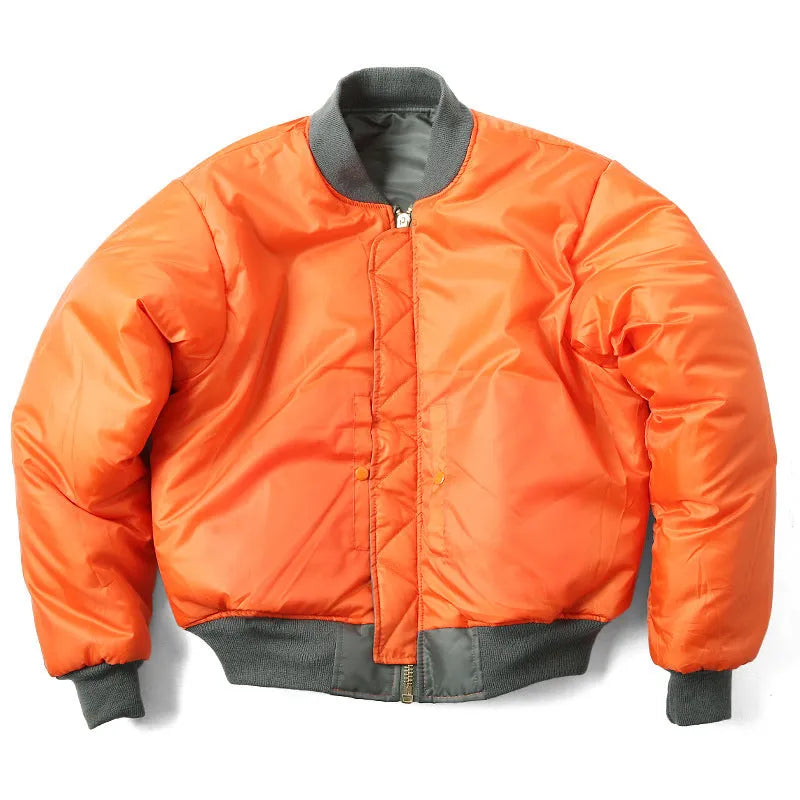 Men's American workwear pilot cotton-padded jacket in loose fit with double-sided nylon construction