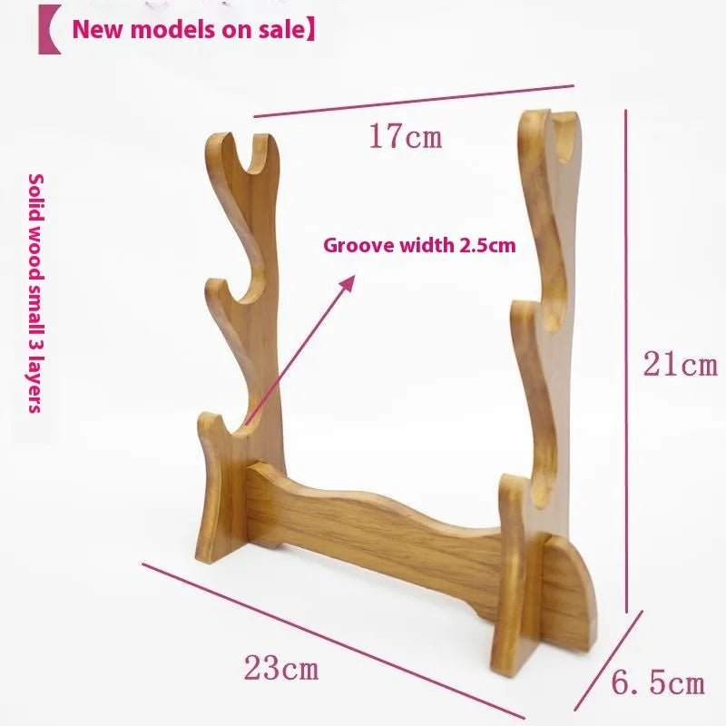 Handmade wooden wall bracket with multiple shelf layers in a Chinese decorative style