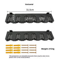 Black ABS plastic wall mounted fishing rod holder with self tapping screws