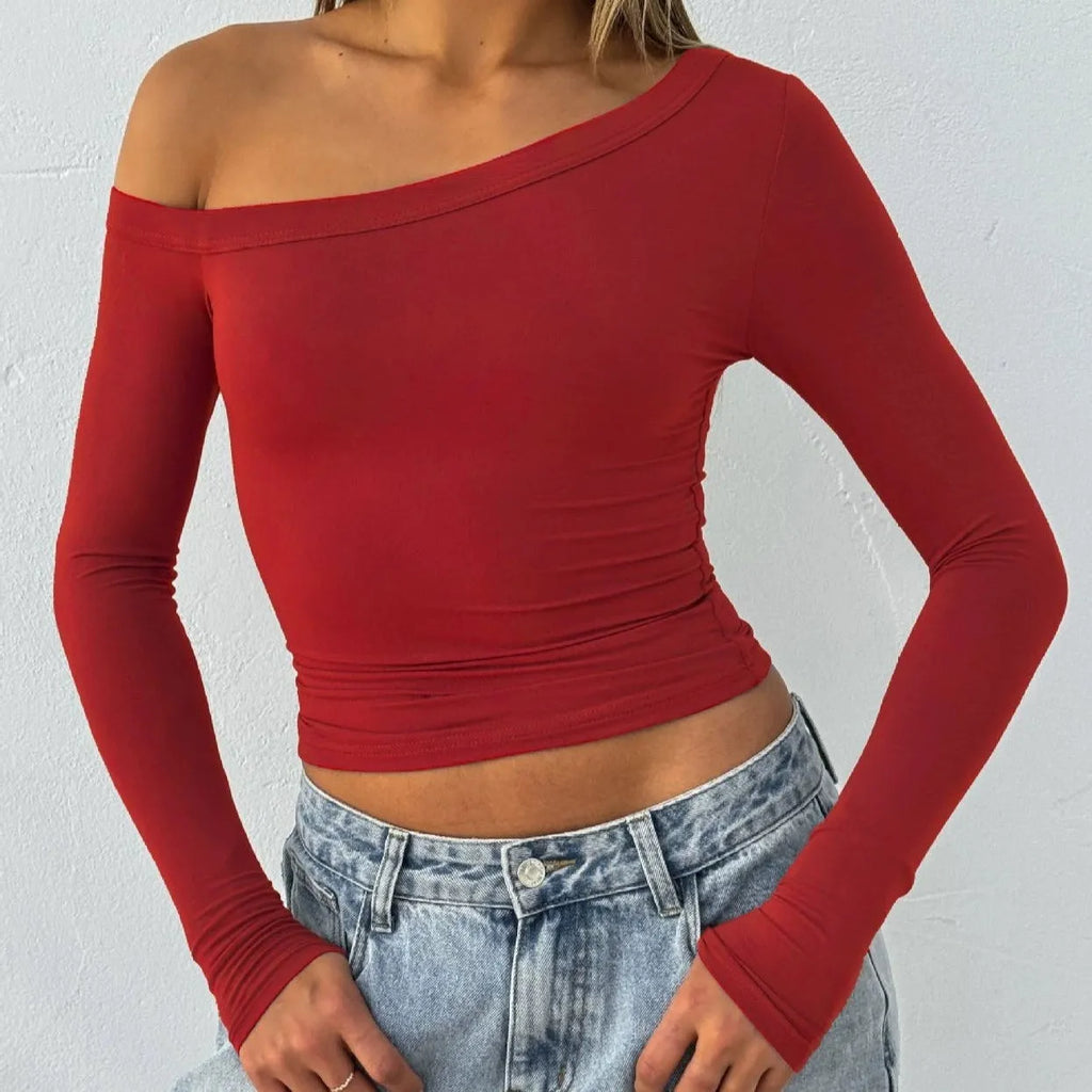 Women's long sleeve knitted cardigan with cross shoulder detail in solid colour, slim fit viscose blend pullover top