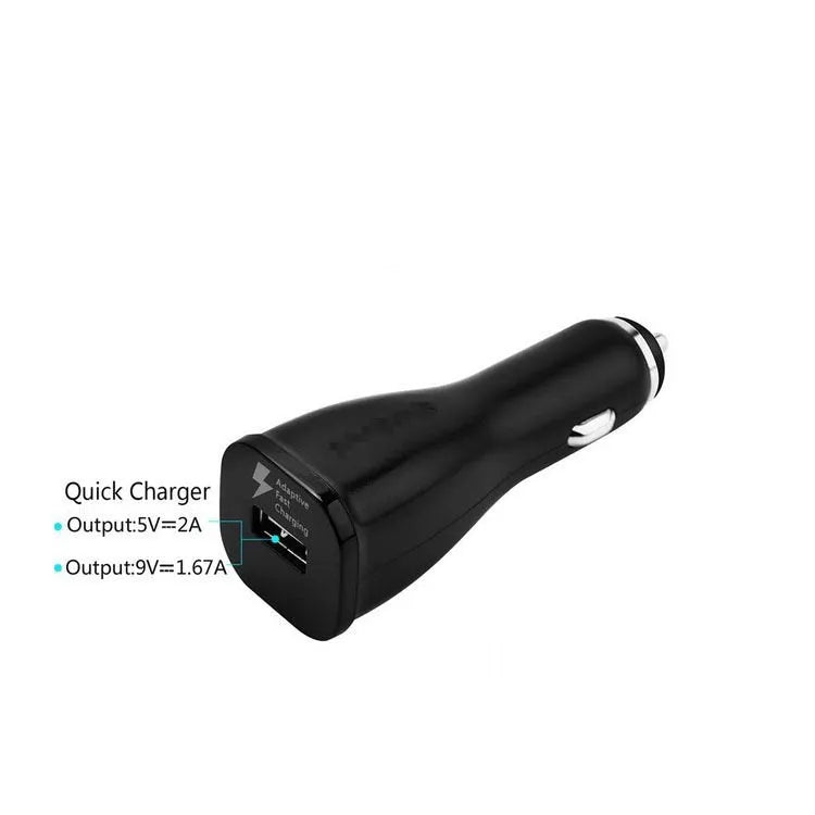 QC30 single-port USB car fast charger for smartphones and tablets with QC2.0 certification