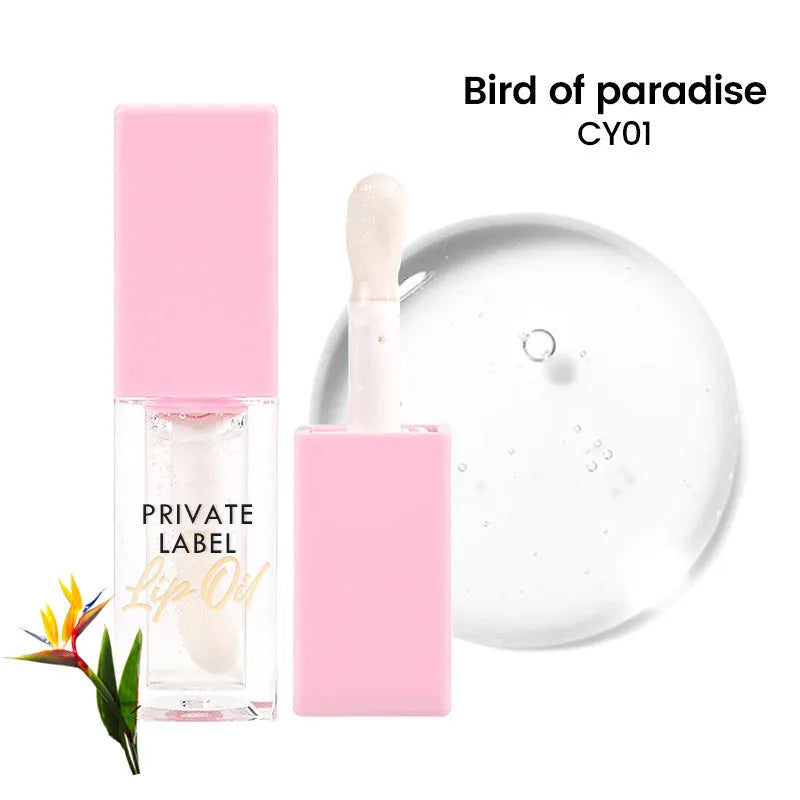 Women's transparent lip gloss set showing six shimmer colour variants in 6ML bottles
