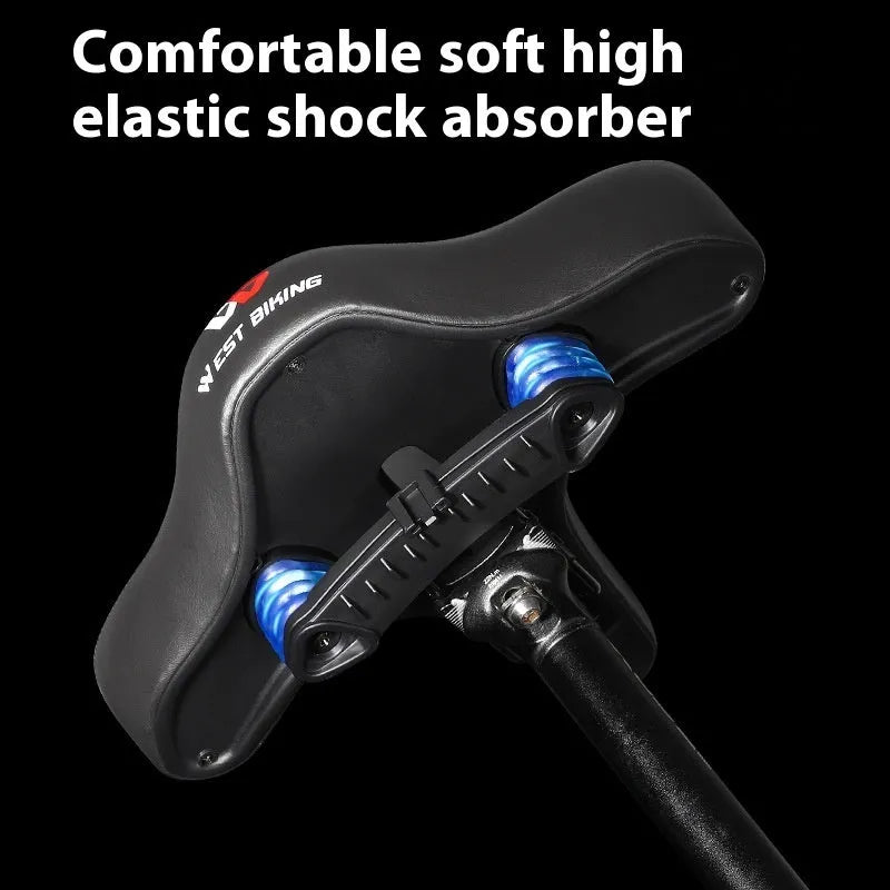 Black mountain bike seat cushion with shock-absorbing foam padding for ordinary bicycles