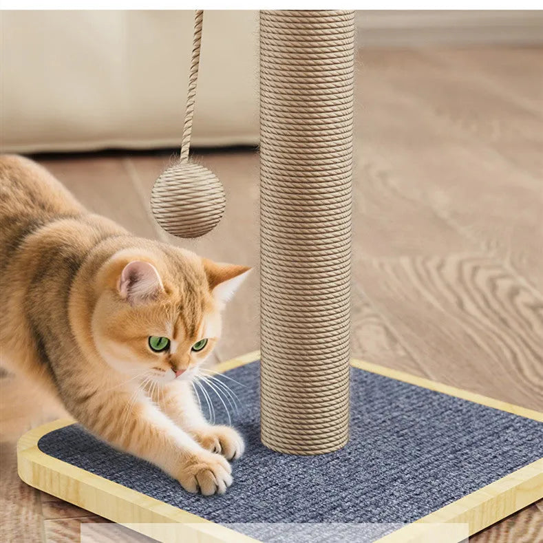 Scratch-resistant chip hanging ball cat climbing frame with pine wood and carpet leather construction