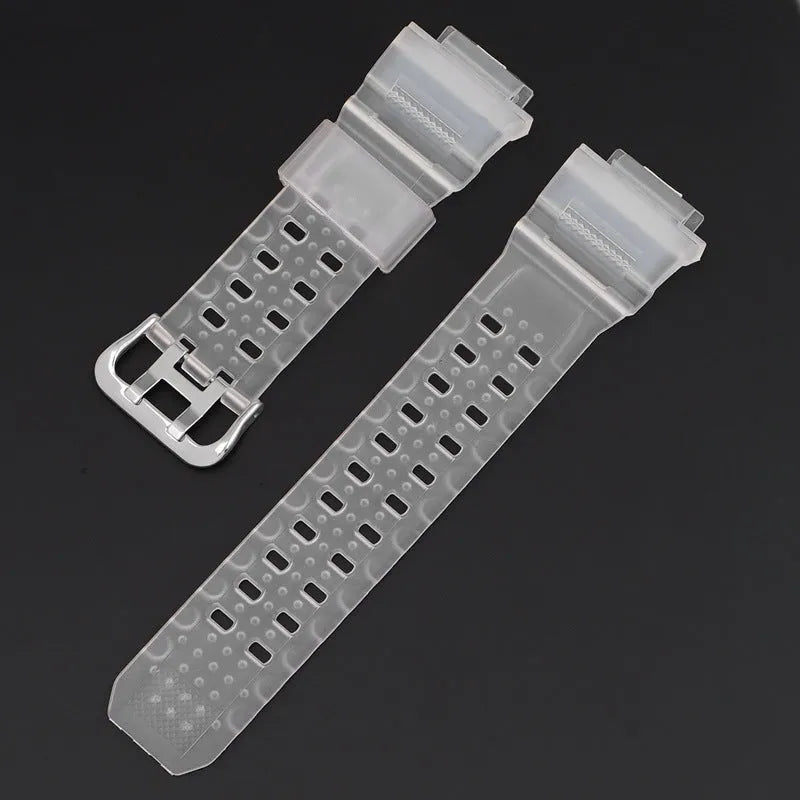 Camouflage TPU rubber watch strap with silver buckle, 12+7cm length