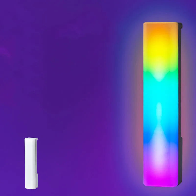 3D RGB tabletop ambience lamp with voice-activated rhythm lighting in black shell