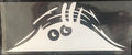 Self-adhesive body stickers showing four face designs including smiley and angry expressions in 19cm by 7cm size