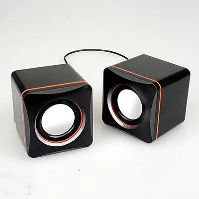 Black square USB-powered 2.0 computer speaker for 700B models on desktop