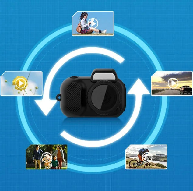 Black Y3000 HD outdoor sports camera with display screen shown next to memory card options