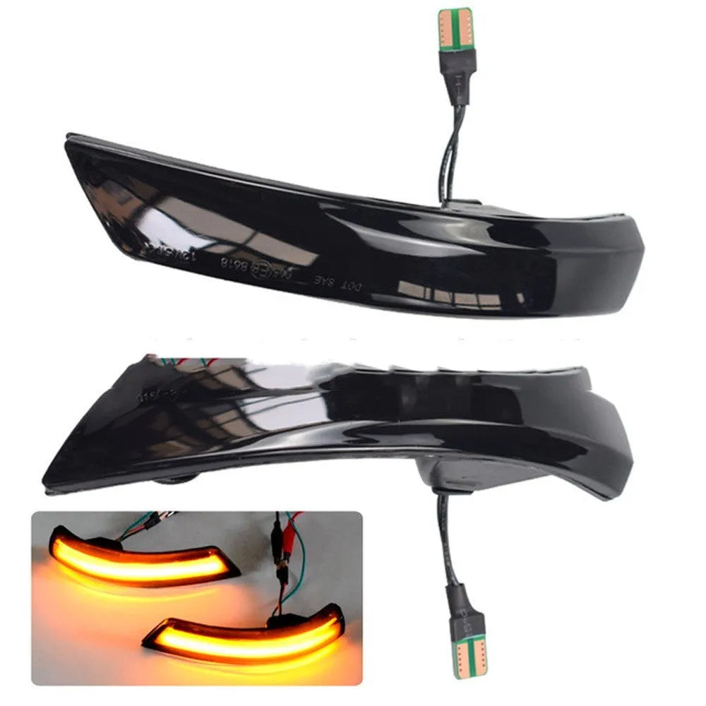 Ford Focus and Mondeo rearview mirror waterfall light with blue and yellow illumination options