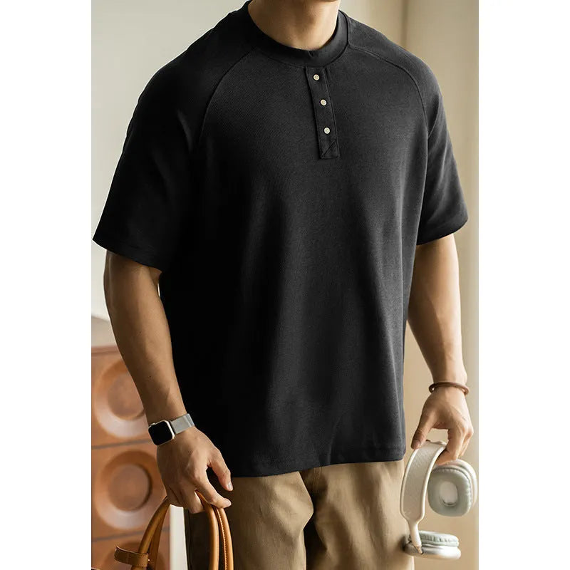 Women's loose-fitting casual pullover top with terry texture fabric and raglan sleeves