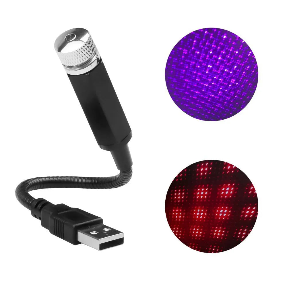 Car ceiling voice control starlight LED light with breathing mode green purple red