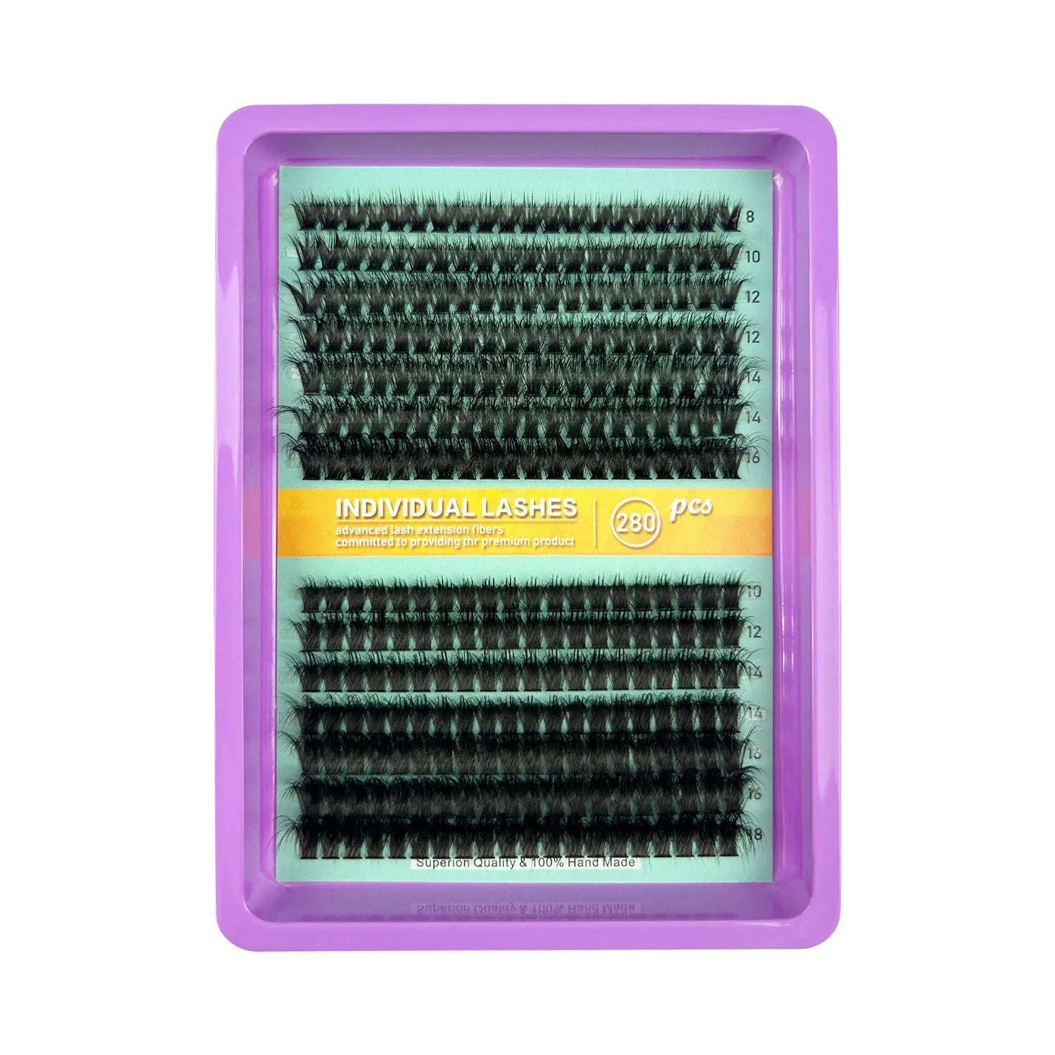 Large capacity false eyelashes box containing mixed messy style lashes with storage dimensions 13.7cm wide