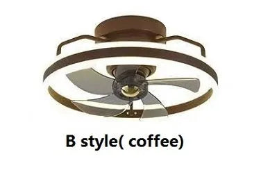 500mm diameter modern ceiling fan with integrated light and acrylic lampshade