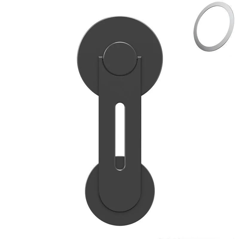 Magnetic suction car phone holder with 180-degree flip function in aluminium alloy and silicone