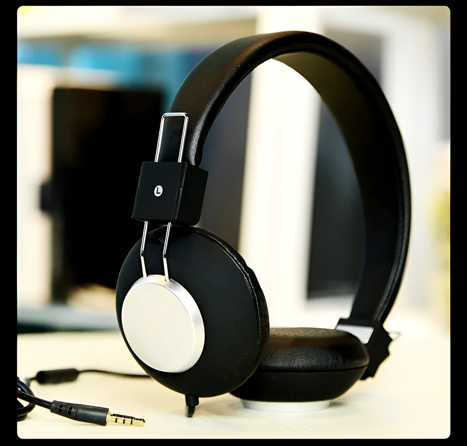 Wired head-mounted sports earphones with microphone in six colour options
