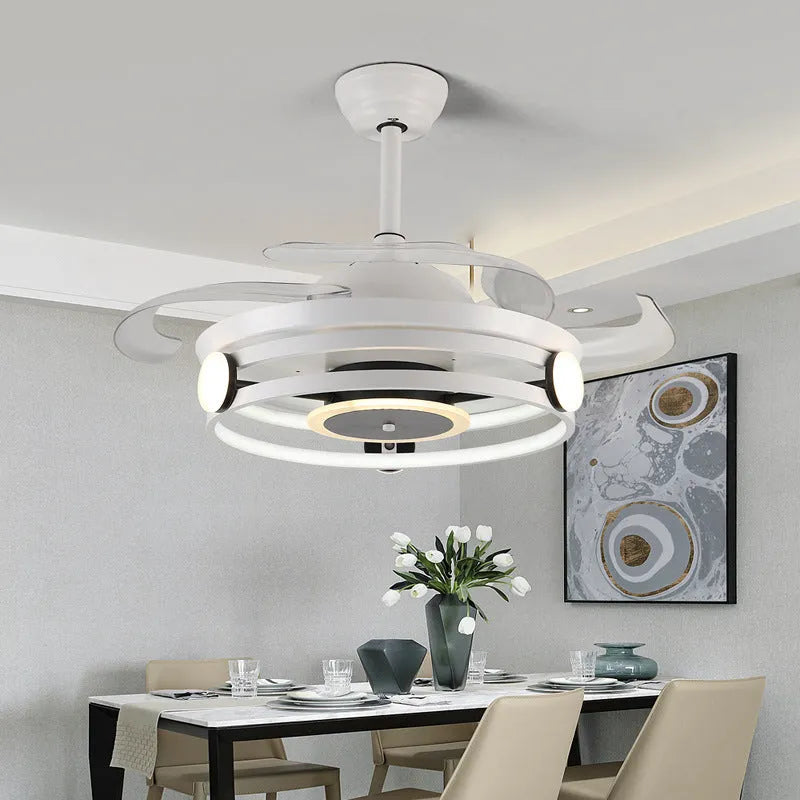 Nordic American style metal ceiling fan lamp model 8811 in black from Tmall Intelligent