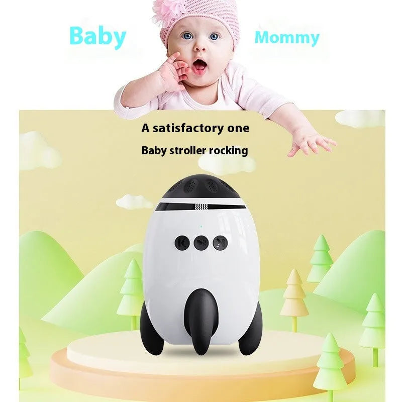 White baby stroller shaking device with Bluetooth and automatic shaking functions