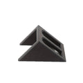 Black plastic pistol display stand with punk-style moulding for 1:1 scale gun models.