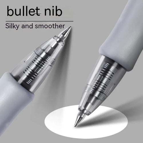 0.5mm plastic gel pen with black, red, and blue ink options for writing