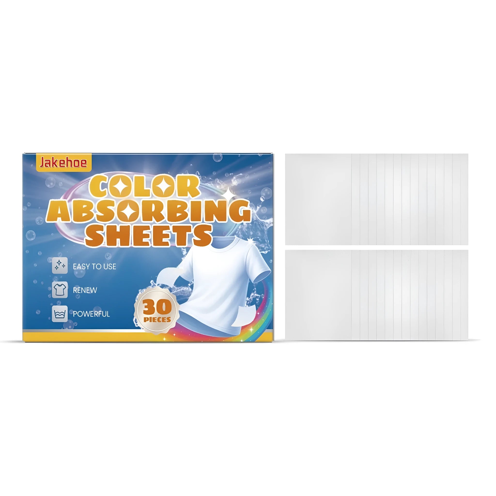 30-piece pack of colour absorbing sheets for fabric care and stain removal