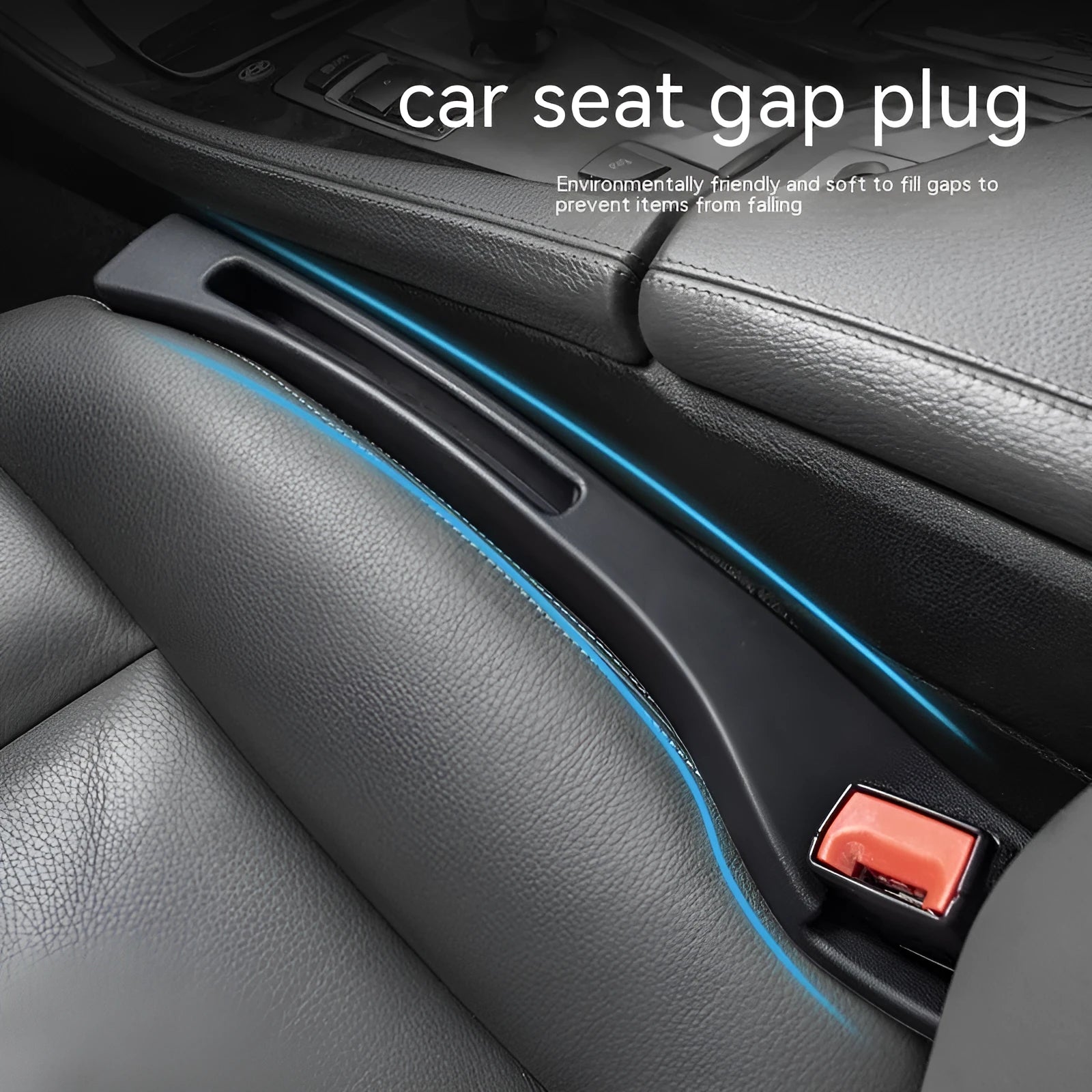Waterproof plastic car seat gap storage box with handle between vehicle seats