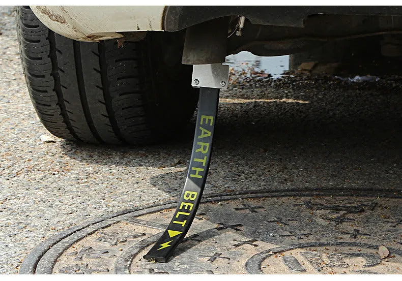 Black car electrostatic grounding belt with rubber casing and copper wire, 370mm long