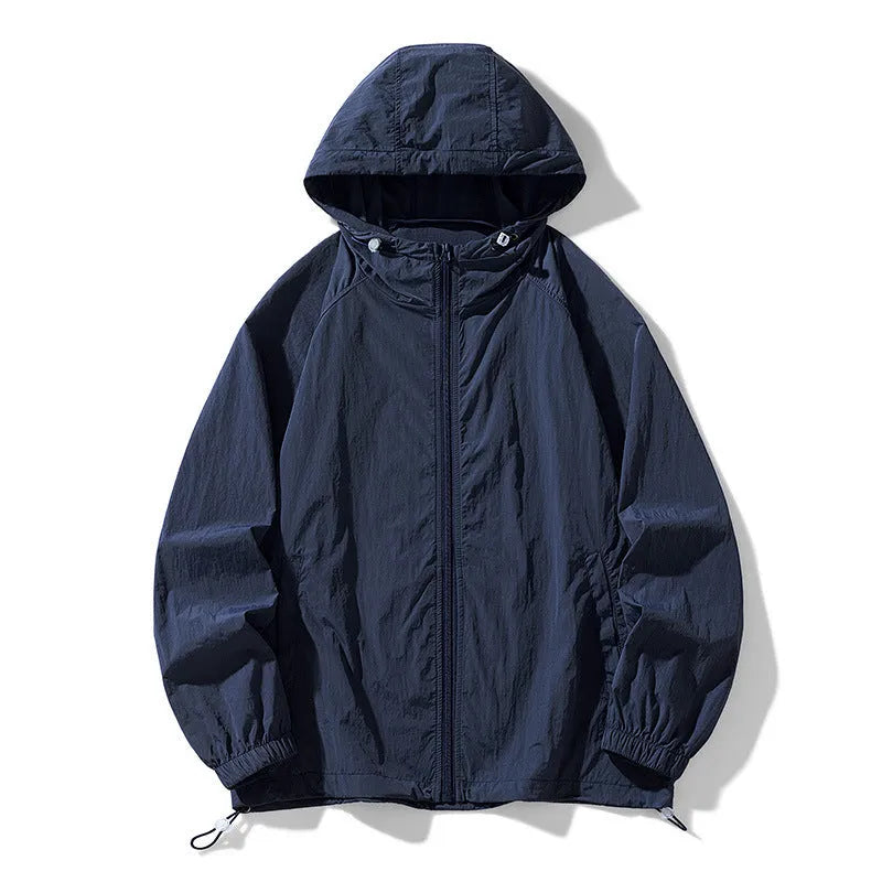 Chemical fibre blend outdoor sports jacket in loose fit available in multiple colours