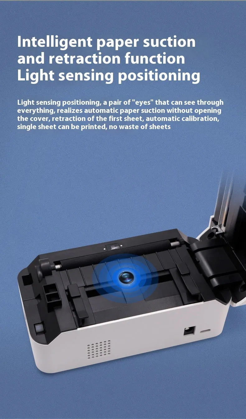 TDL401H compact thermal label printer with Bluetooth and USB ports for express order printing.