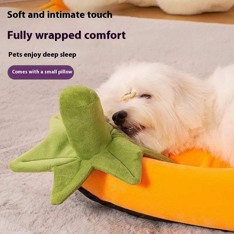 Washable cloth dog mat in brown colour showing removable design with size options from S to XXL