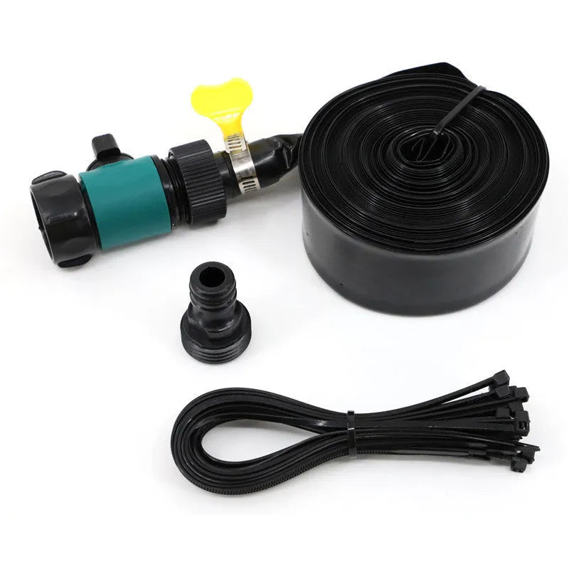 Blue or orange portable garden sprinkler with solar water cooling and PVC construction