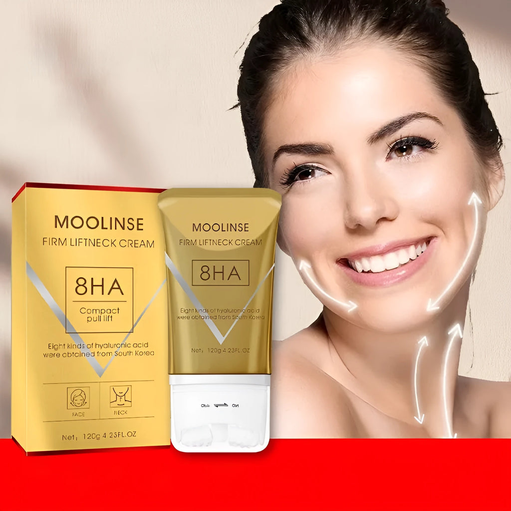 Neck moisturising cream jar with massage applicator for dry skin