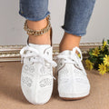 Women's summer baotou lace-up slippers with hollow out wedge design in various colours