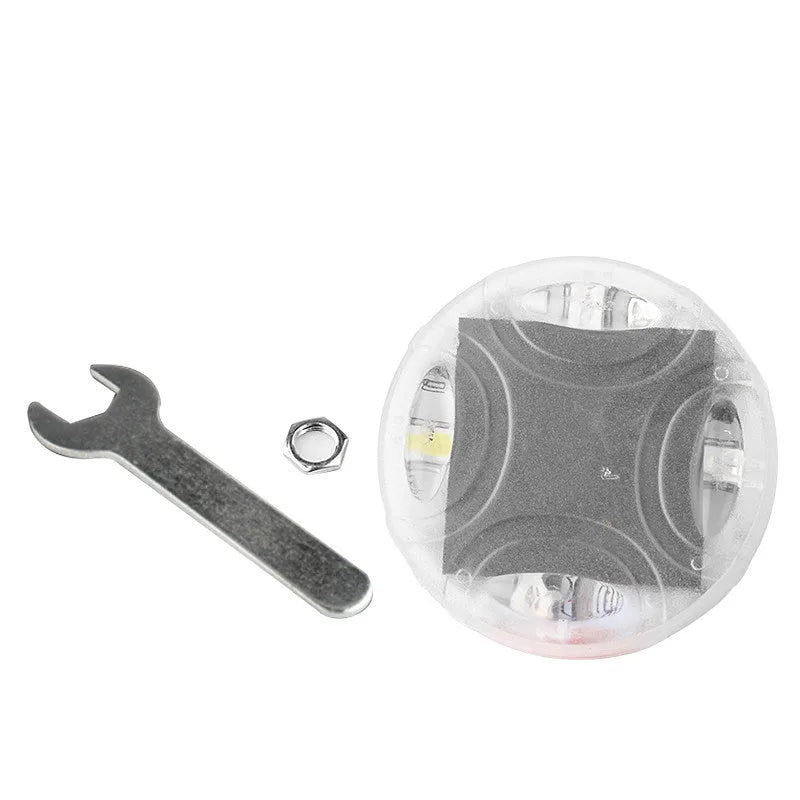 Colourful solar-powered LED hub decorative light mounted on vehicle wheel with 15 flash modes