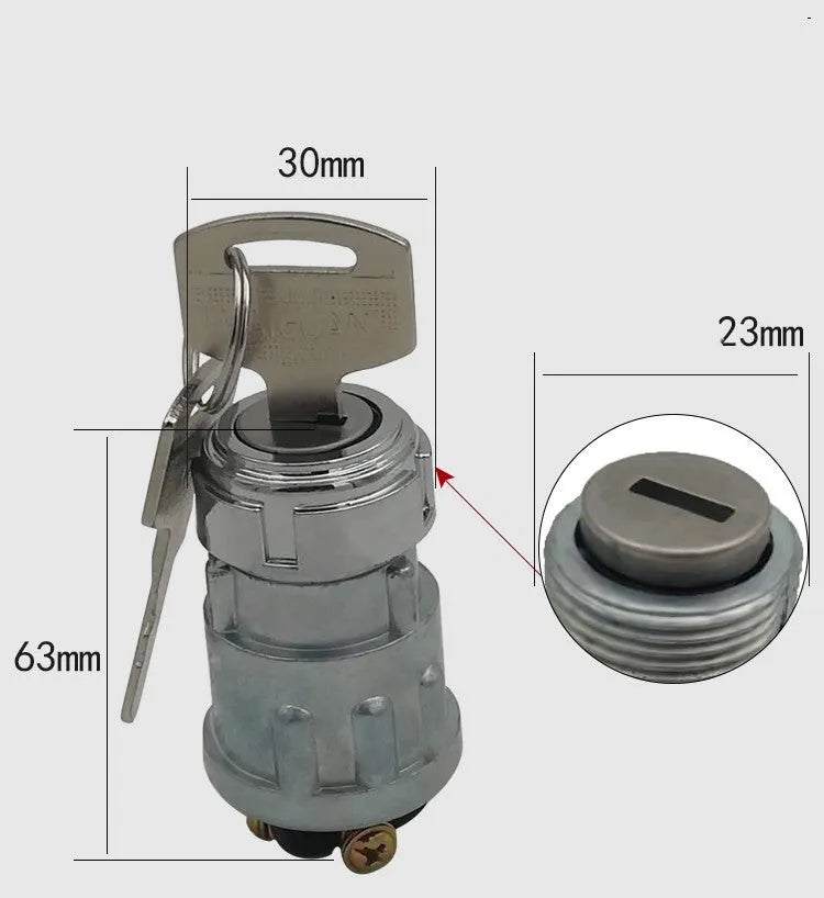 Copper ignition switch for trucks and forklifts, JK423 style variant
