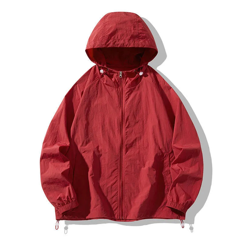 Chemical fibre blend outdoor sports jacket in loose fit available in multiple colours