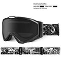 Motorcycle goggles with anti-fog technology in black frame with grey lens configuration