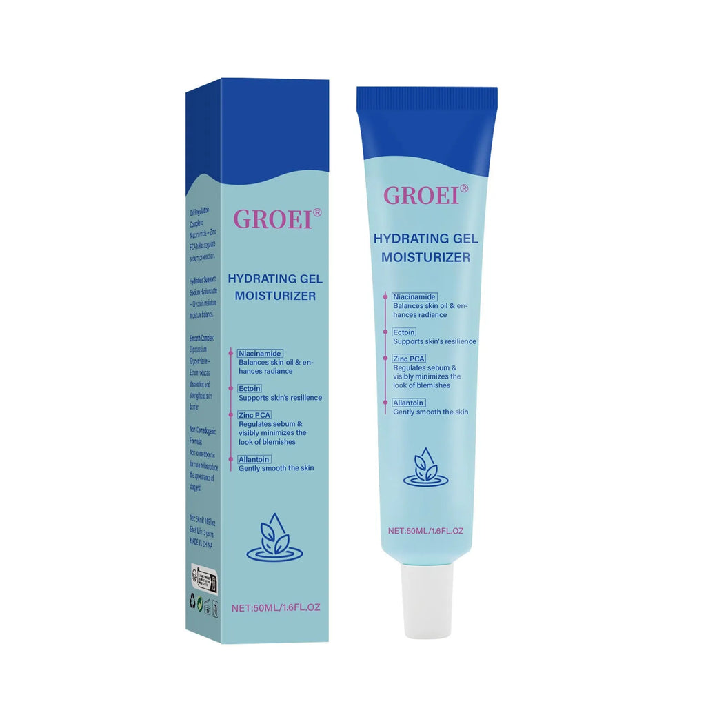 50ml bottle of hyaluronic acid moisturising facial gel for dry skin