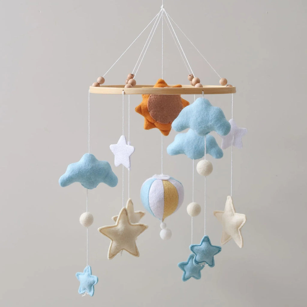 Baby bed bell pendant wind chime cloth hanging rattle with animal design for newborn vision training