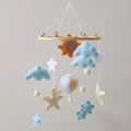 Baby bed bell pendant wind chime cloth hanging rattle with animal design for newborn vision training