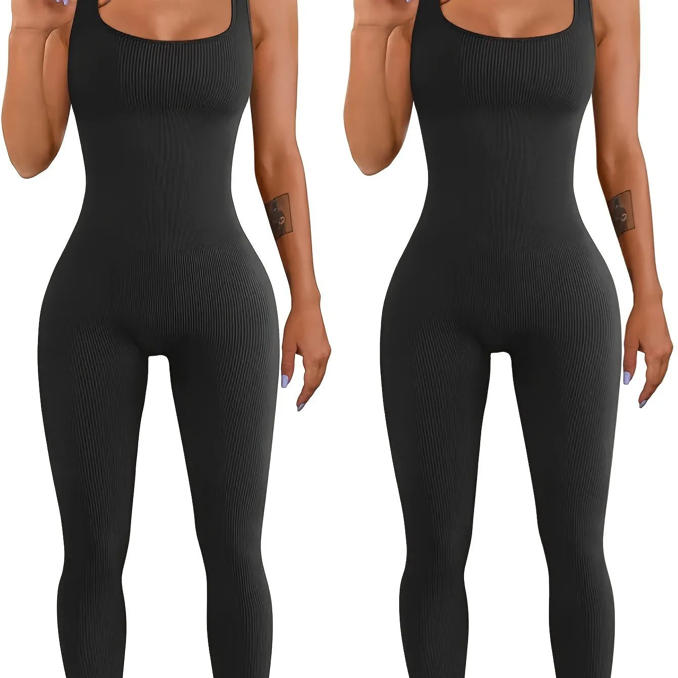 Women's long sleeve suspender tights in spandex with tank top and button details